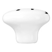 ゼブラブラックとグレーのプリントシルエット セラミックノブ (側面)