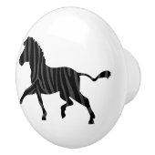 ゼブラブラックとグレーのプリントシルエット セラミックノブ (右)