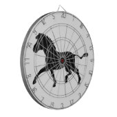 ゼブラブラックとグレーのプリントシルエット ダーツボード (正面左)