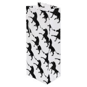 ゼブラブラックとグレーのプリントシルエット ワインギフトバッグ (裏面アングル)