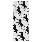 ゼブラブラックとグレーのプリントシルエット ワインギフトバッグ (正面)