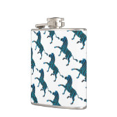 ゼブラブラックとブルーシルエット フラスク (左)