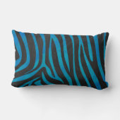 ゼブラブラックとブルーシルエット ランバークッション (裏面)