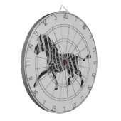 ゼブラブラックとライトグレーのシルエット ダーツボード (正面左)