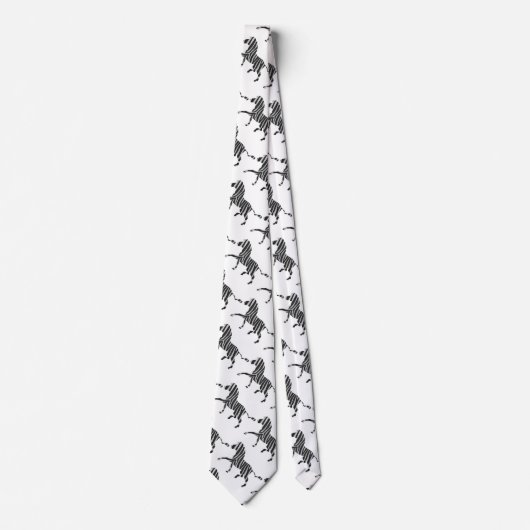ゼブラブラックとライトグレーのシルエット ネクタイ (正面)