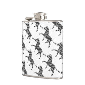 ゼブラブラックとライトグレーのシルエット フラスク (左)