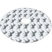 ゼブラブラックとライトグレーのシルエット ブラッシュドポリエステルツリースカート (アングル)