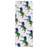 ゼブラブラックとレインボーシルエット ワインギフトバッグ (正面)