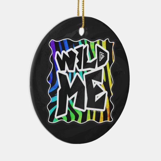 ゼブラブラックとレインボーワイルドミー セラミックオーナメント (右)