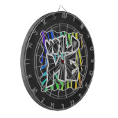 ゼブラブラックとレインボーワイルドミー ダーツボード (正面左)