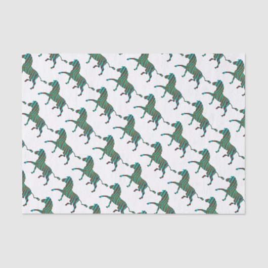 ゼブラブラックアンドグリーンプリント 薄葉紙 (正面)