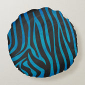 ゼブラブラックアンドブループリント ラウンドクッション (裏面)