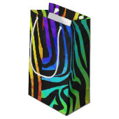 ゼブラブラックアンドレインボープリント スモールペーパーバッグ (裏面アングル)