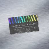 ゼブラブラックアンドレインボープリント マグネット名刺 (インサイチュ)