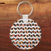 ゼブラブラック&オレンジプリント キーホルダー (正面)