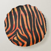 ゼブラブラック&オレンジプリント ラウンドクッション (裏面)