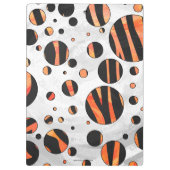 ゼブラブラック&オレンジ水玉模様 クリップボード (裏面)