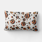 ゼブラブラック&オレンジ水玉模様 ランバークッション (裏面)