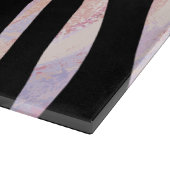 ゼブラブラック&ピンクプリント カッティングボード (角)