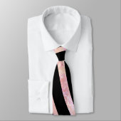 ゼブラブラック&ピンクプリント ネクタイ (タイ)