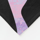 ゼブラブラック&ピンクプリント フリースブランケット (角)