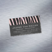 ゼブラブラック&ピンクプリント マグネット名刺 (インサイチュ)