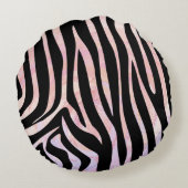 ゼブラブラック&ピンクプリント ラウンドクッション (裏面)