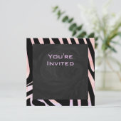 ゼブラブラック&ピンクモノグラム 招待状 (スタンド正面)