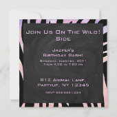 ゼブラブラック&ピンクモノグラム 招待状 (裏面)