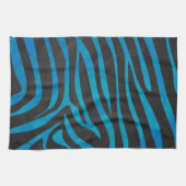 ゼブラブルーとブラックプリント キッチンタオル (横)