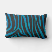ゼブラブルーとブラックプリント ランバークッション (裏面)