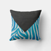 ゼブラブルーとホワイトとモノグラム クッション (裏面)