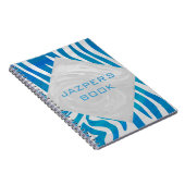 ゼブラブルーとホワイトとモノグラム ノートブック (右側)