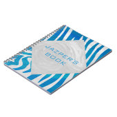 ゼブラブルーとホワイトとモノグラム ノートブック (左側)