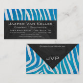 ゼブラブルーとホワイトとモノグラム 名刺 (正面/裏面)