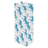 ゼブラブルーとホワイトシルエット ワインギフトバッグ (裏面アングル)