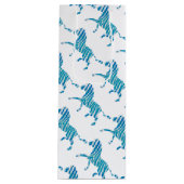 ゼブラブルーとホワイトシルエット ワインギフトバッグ (正面)