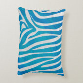 ゼブラブルーアンドホワイトプリント アクセントクッション (裏面(縦))