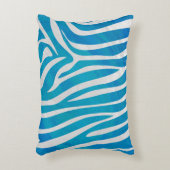 ゼブラブルーアンドホワイトプリント アクセントクッション (正面(垂直))