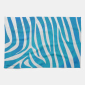 ゼブラブルーアンドホワイトプリント キッチンタオル (横)