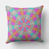 ゼブラブルーオレンジピンクサークル装飾用クッション クッション (裏面)