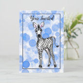 ゼブラブルーバブルガムパターン 招待状 (スタンド正面)