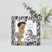 ゼブラプリンセスガールベビーシャワーエスニック 招待状 (スタンド正面)