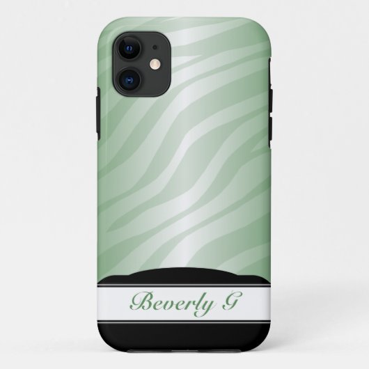 ゼブラプリントグリーンカスタムフュージョンiPhone 5ケース Case-Mate iPhoneケース (裏面)