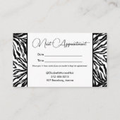 ゼブラプリントサロン美容師化粧 予約カード (裏面)