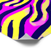 ゼブラプリントストライプ抽象芸術アートワイルドアニマル ポスター (角)