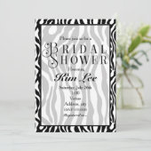 ゼブラプリントブライダルシャワータイポグラフィ招待状 招待状 (スタンド正面)