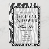 ゼブラプリントブライダルシャワータイポグラフィ招待状 招待状 (正面/裏面)