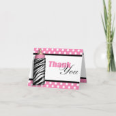 ゼブラプリントベビーボトルピンクサンキューカード サンキューカード (正面)