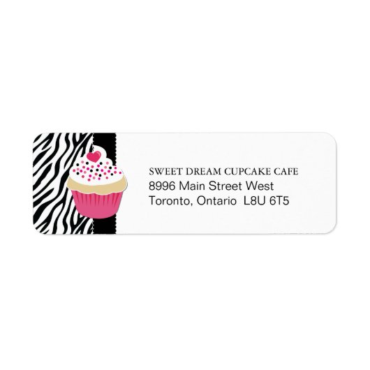 ゼブラプリントベーカリー差出人住所ラベル ラベル (正面)